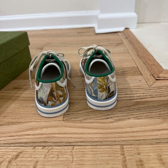 GUCCI GG Supreme Monogram Water Flora Web 1977 Tennis Sneakers 37.5 - Perfect! - Picture 7 of 8